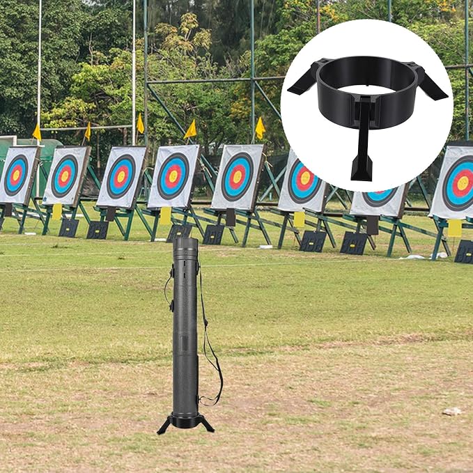 Angoily Black Archery Stand for Bow and Arrow Tube Storage, Portable | Pet Build, Tool-free Assembly, Indoor Range and Target Shooting Use, Stable Performance, Versatile Compatibility