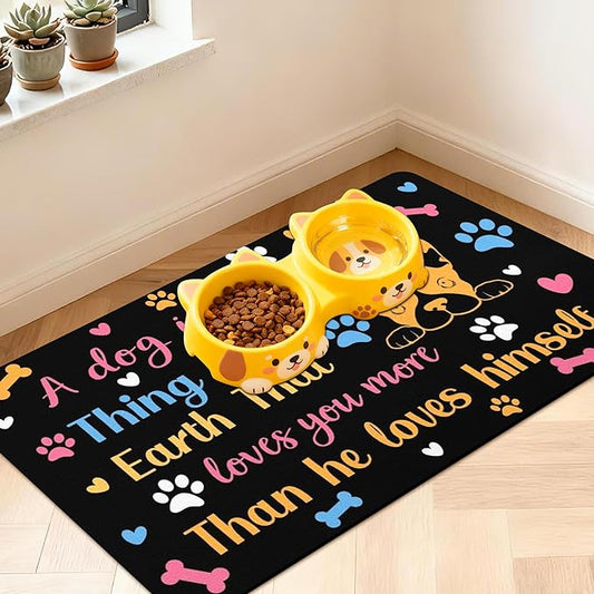 Pet Feeding Mat for Floors Waterproof Dog Mat for Food and Water Absorbent Quick Dry Non Slip mat for Cat Bowls