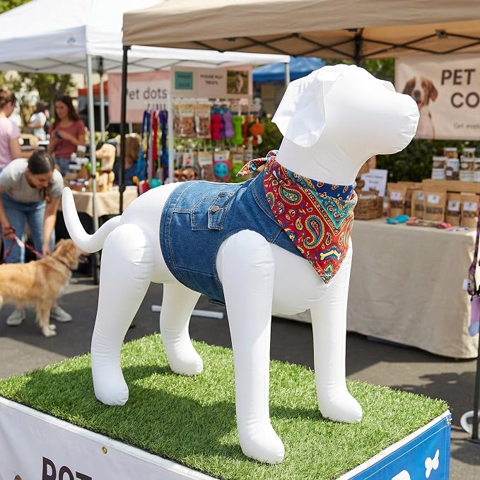Toddmomy Inflatable Dog Mannequin Standing Display Model for Dog Clothing Pet Shop Display Stand Pet Clothing Exhibition and Grooming Counter 31.49 X 22.04 X 11.41 in