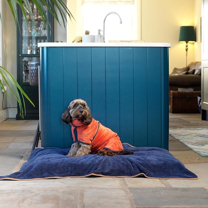 Lucky Pooch® Dog Robe - Luxurious Dog Bathrobe - Ultra Absorbent Dries Your Dogs in Minutes! Double-Layer, Super Soft Towel and Bath Robe All in One (S, Amber)