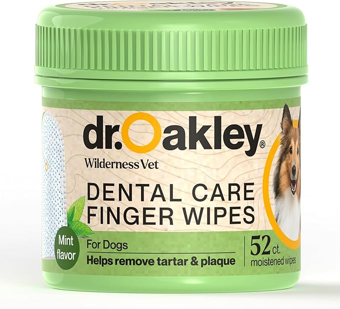 Dr. Oakley Yukon Vet Pet Teeth Cleaning Wipes for Dogs & Cats Bad Breath & Plaque Removal (Mint Flavor)
