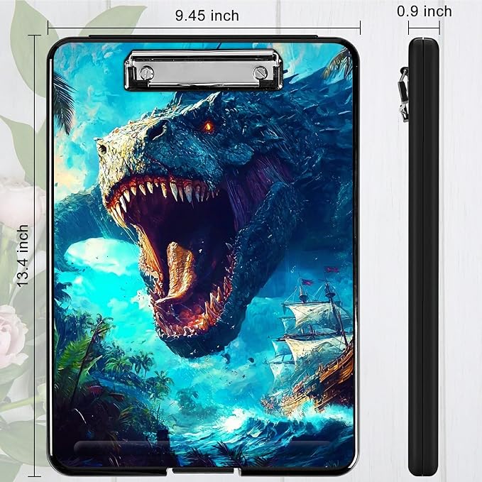 Ocean Dragon A4 Clipboard with Storage Pen Holder, Clipboards Organizer Nursing Clipboard Foldable File Folder Plastic Clipboard Folio Clip Board for Office Students Classroom Doctor