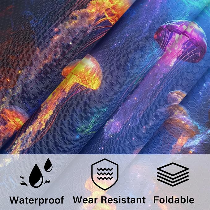 Jellyfish 6 Set Compression Packing Cubes Ocean Animal Expandable Packing Organizer for Travel Accessories Luggage Suitcase Bag