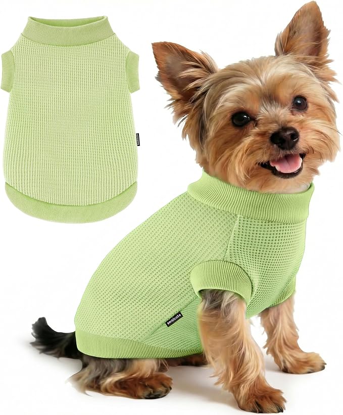 1 Pack Dog Shirt for Small Supplies Functional Waffle Dog Clothes Warm Soft Sweatshirt Outfit for Dogs Cats Pet Apparel