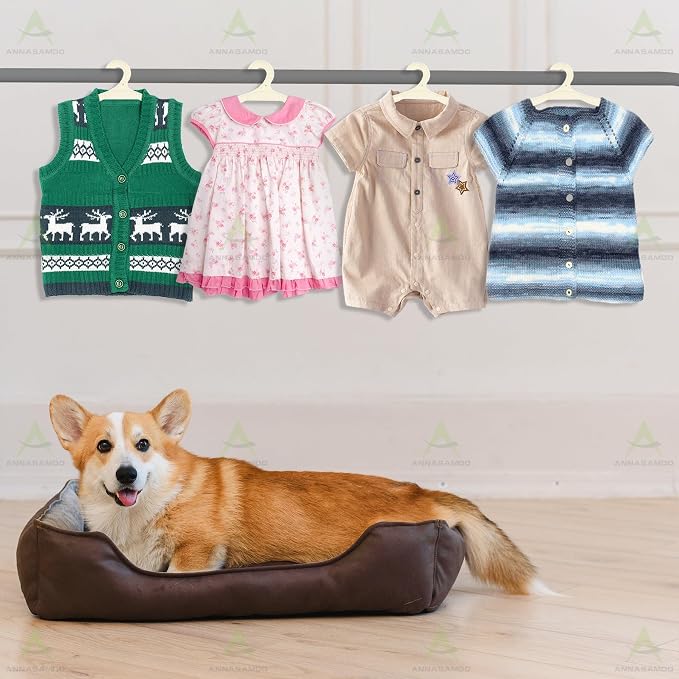 Pack of 40 Pet Apparel Hangers Plastic Cat Dog Clothes Hangers | Space-Saving Coat Hanger, for Pets Organizing Clothing