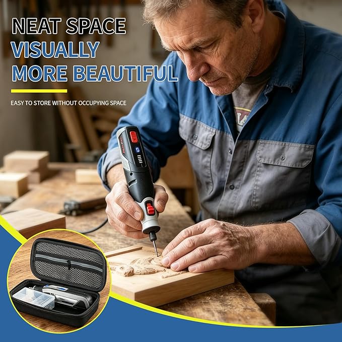 Tool Box Compatible with Dremel and Accessories, Hard Carrying Case Storage Rotary Tool Cordless Tools, Multi-Purpose Kit Carrying Case, Compact and Lightweight, Easy to Carry Anywhere, Black