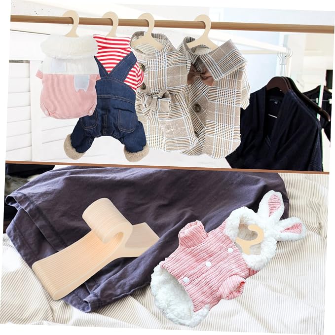 Toyvian 40Pcs Pet Clothes Hangers for Small Pets Lightweight Dog Clothing Racks Neat Organizers for Cat Apparel Closet Storage