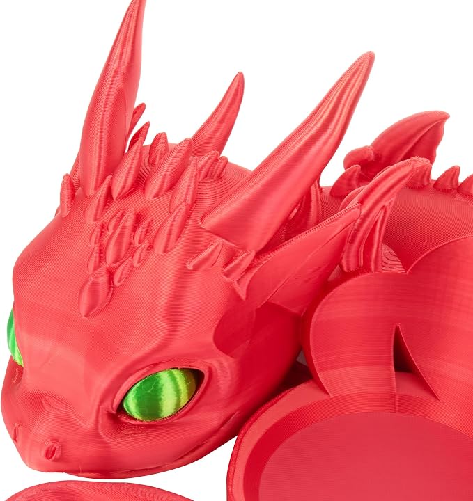 Dragon Stand for Echo Dot 4th/5th Gen, 3D Printed Dragon Amazon Echo Desktop Speakers, Holder for Echo Dot 5th Gen Echo Dot 4th Gen, Made in USA (Red)