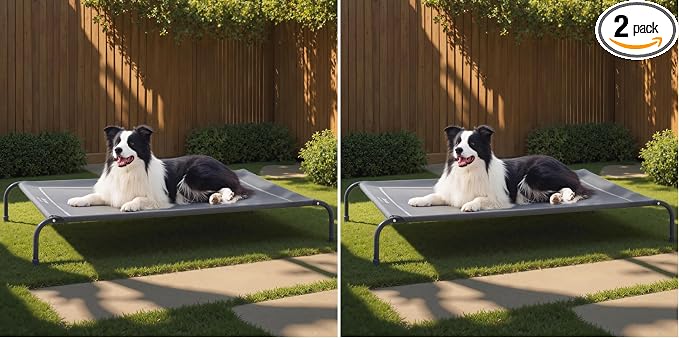 Bedsure Outdoor Elevated Cooling Dog Bed Large Sized Dog, 49in Grey (Pack of 2)