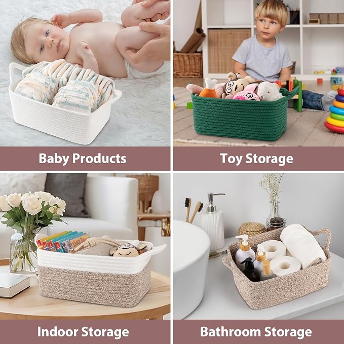 OIASKET Gift Basket Empty with Handle, Small Woven Baskets for Gifts Empty | 13.6"x10"x5.9", Baby Shower Toy Storage Baskets, Dog Toy Storage for Organizing, with Gift Bag Ribbon Tissue Paper