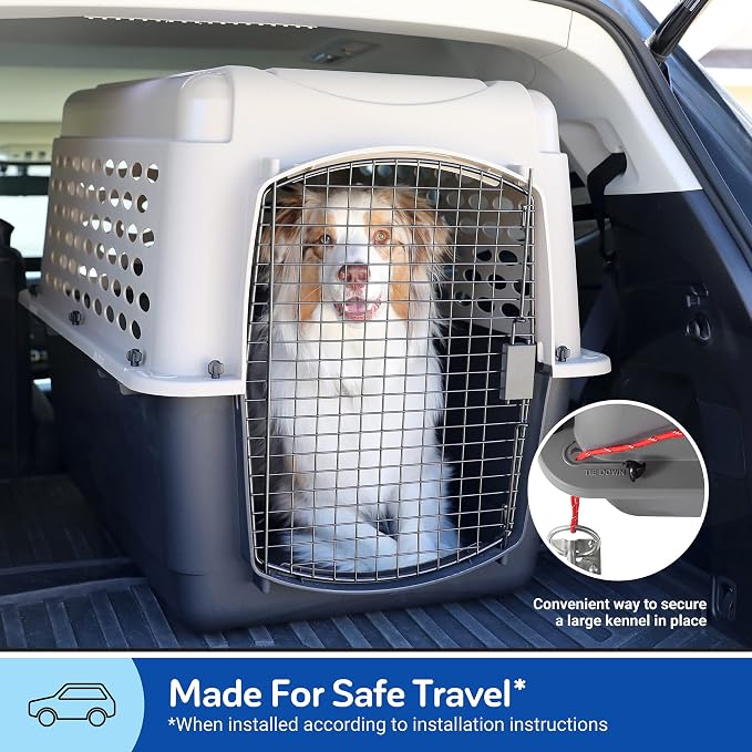 Petmate Vari Dog Kennel, Carrier for Large Dogs, 40in, Taupe and Black | Airline Friendly and Made of Durable Plastic, This Pet Crate Works Great for Home and Travel