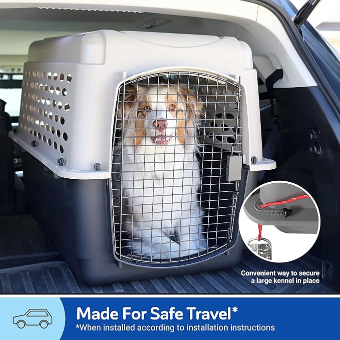 Petmate Vari Dog Kennel, Carrier for Large Dogs, 36in, Taupe and Black | Airline Friendly and Made of Durable Plastic, This Pet Crate Works Great for Home and Travel