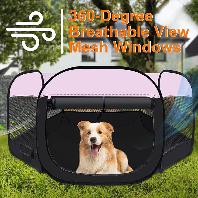 Puppy Play Pen for Indoors,Dog Play Pen,Kitten Cat Playpen,Cat Cage(Pink,S) | Portable Dog Playpen, Puppy Dog Cat Play Pen for Indoors Kitten Playpen, Collapsible Small Cats Crate Cage for Small Dogs
