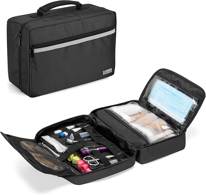 Trunab First Aid Trauma Bag with 2 Inner Flaps, Medical Supplies Pouch | Empty Bag with Hand Strap, Customizable Interior for Home or Outdoor Use