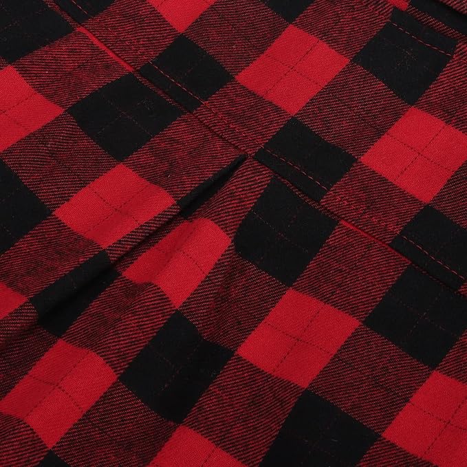 PUPTECK Classic Plaid Dog Shirt, Puppy Polo T-Shirt Clothes, Red S | Soft Cotton Button Up Dog Clothes for Small Medium Dogs Boy Girl, Fashion Pet Tee, Chic Casual Pet Outfit Apparel