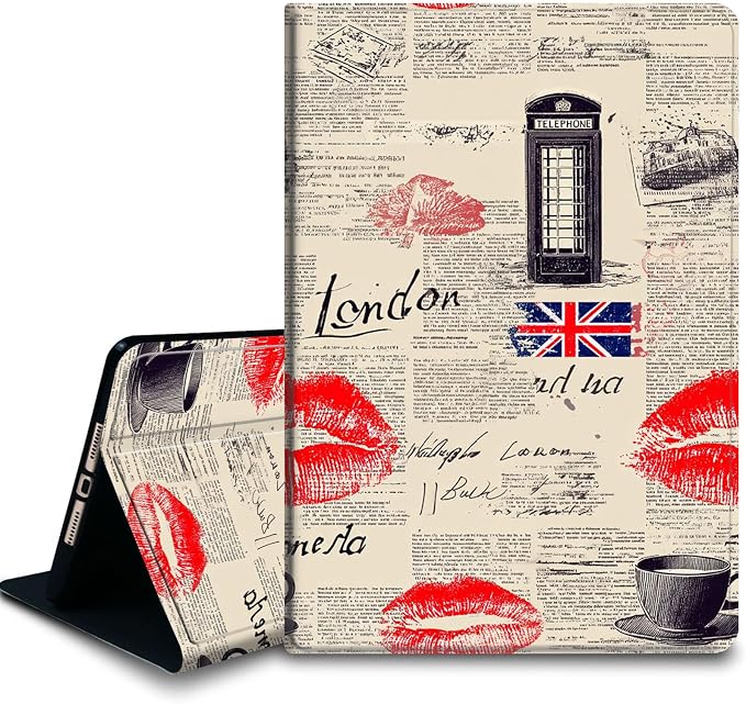 Bxgolkgd Tablet Case for Samsung Galaxy Tab A7 Lite 8.7 Inch 2021(SM-T220/T225/T227),Shockproof Stand Cover with Heat Dissipation,Auto Wake/Sleep Function,London Vintage Union Jack