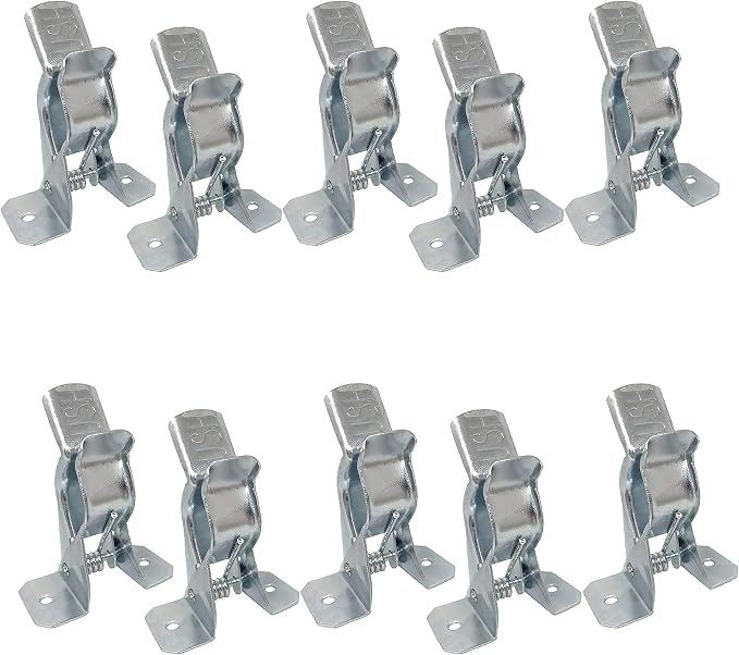 Bulldog Clamp (10 Pack) Spring Grip Garage Closet Wall Organizer for Brooms, Mops, Rakes, Etc.