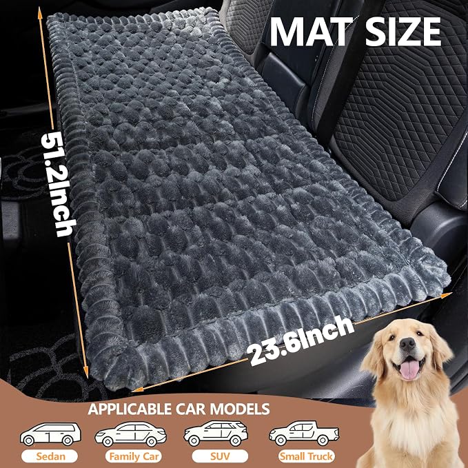 Dog Bed for Car Back Seat, Waterproof Dog Blanket for Car, Dark Grey | Dog Bed for Car, Back Seat Dog Bed, Washable & Non-Slip Travel Pet Mat for For the Back Seat and Trunk, Fits Car, Truck & SUV
