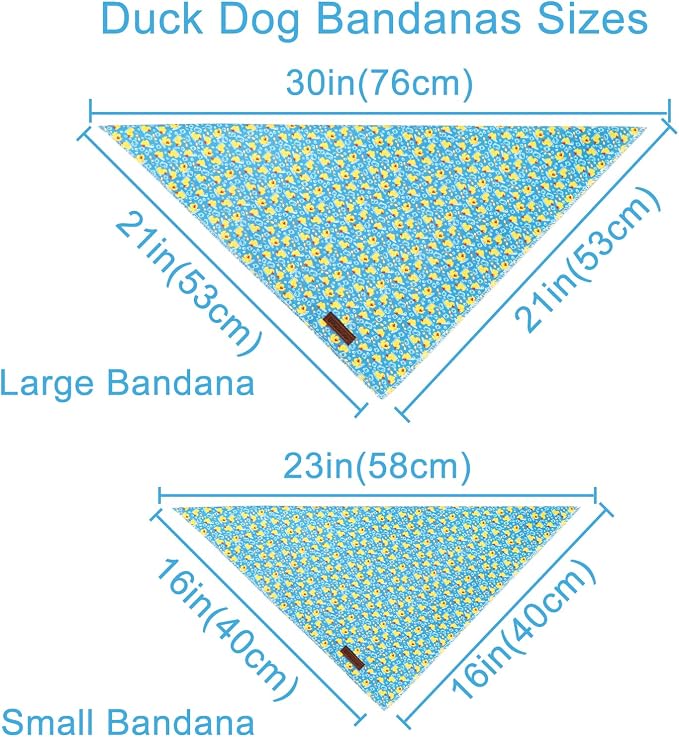 Duck Dog Bandana, Spring Summer Puppy Bandana for Boy Male Dogs, Soft Cotton Pet Pool Triangle Bid Scarf Kerchief for Girl Boy Dogs or Cats
