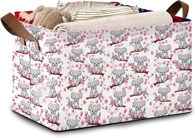 Prehistoric Friends Storage Basket Large 17x11.5x10.5 Inche- Collapsible Fabric Organizer Bin with Handles for Boys Room, Dinosaur Decor, Playroom - Decorative Hamper with Fossil Pattern - Single Pack