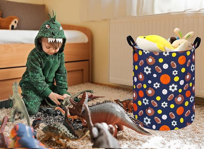 MAIZMZ Kids Hamper Storage Bins Organizer Toy Box Laundry Basket Large Canvas Collapsible Chest for Home/Dorm/Kitchen/Pet/Office/Closet/Shelf/Gift Baskets