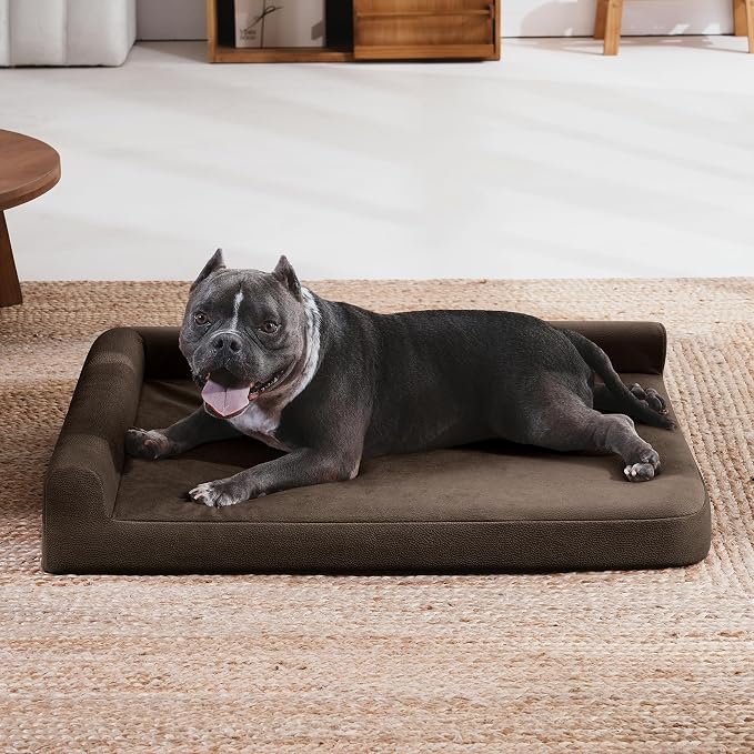 Gel Memory & High-Density Foam Orthopedic Dog Bed 35x27x6 Medium | | Double Waterproof Cover | Machine Washable | Non-Slip Base | Fur-Resistant Tech Fabric