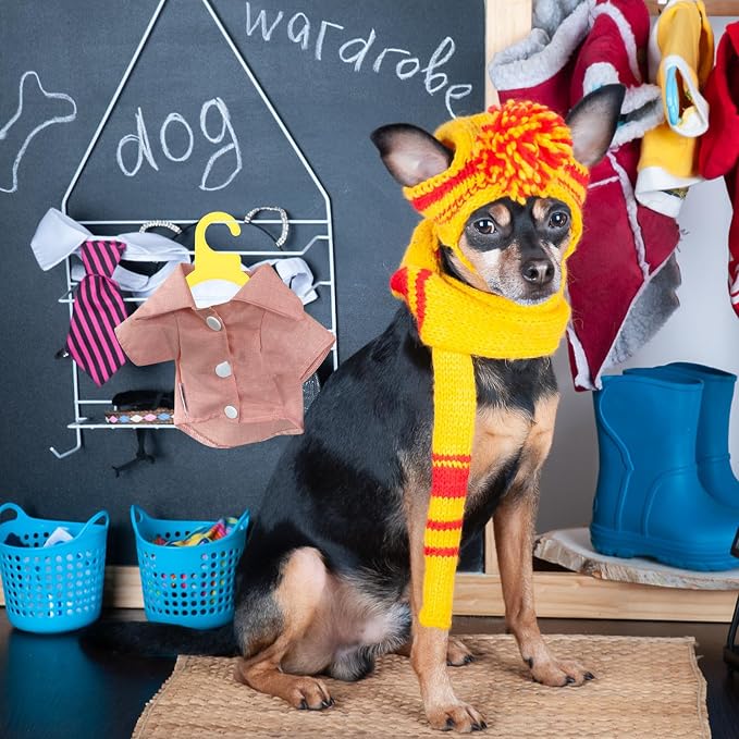 10pcs Pet Clothing Hanger Anti-skid Small Yellow Plastic for Clothes | Portable Organizer for Outdoor Use, Practical Hanging Solution for Pet Outfits, Not Easy to Deform