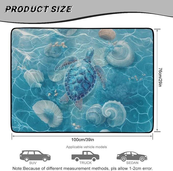 Shell Turtle Car Trunk Mats Non Slip Cargo Liner for Cars All Weather Trunk Floor Mat Universal Most SUV Truck Vehicle Dustproof Pets Car Seat Covers Protector Decor