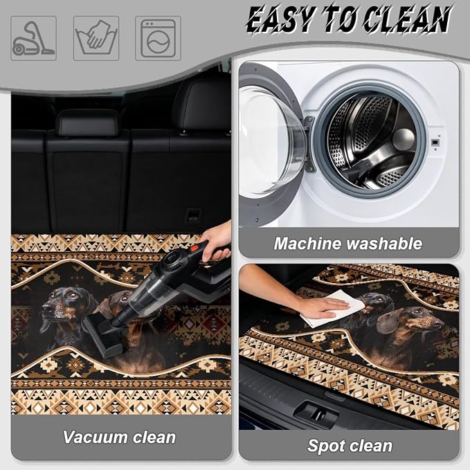 Howilath Southwest Aztec Dachshund Car Trunk Mat for SUV Car Cargo Liner Non-Slip Cargo Mat Universal Vehicle Interior Protection 29"x39"