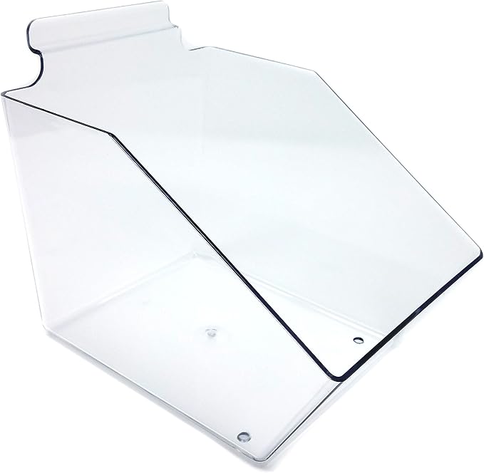 Clear Gridwall Acrylic Bins, Small Bin for Grid Panels - 6" L x 5.5" H x 7.5" D - 10 Pack