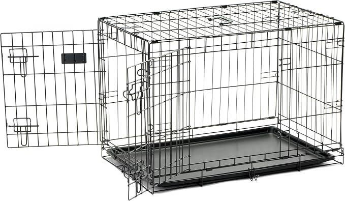 Carlson Secure and Compact Double Door Metal Dog Crate, Medium with Divider Panel