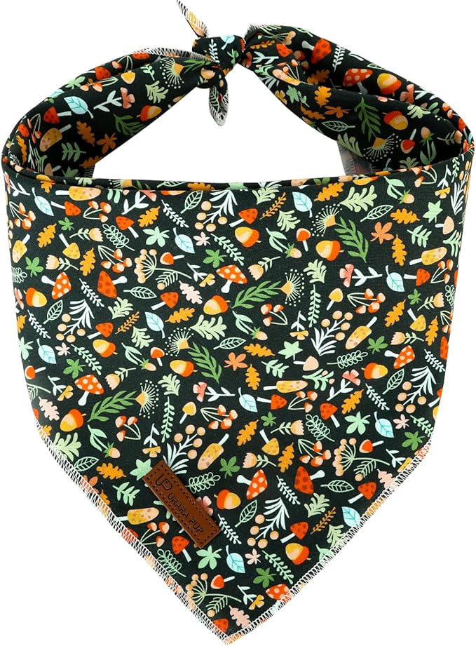Fall Dog Bandana, UP URARA PUP Puppy Bandana for Small,Medium Dog, Comfortable Cotton Triangle Bid Scarf Dog, Pet Kerchief for Girl Boy Dogs or Cats, Fancy Fall Classic Dog Bid Scarf