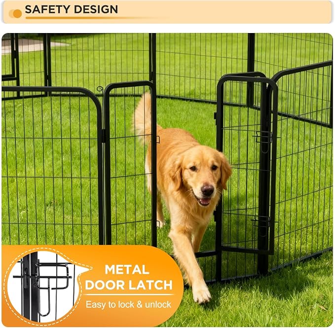 BestPet Indoor Dog Playpen,40inch 16 Panels Dog Pen Fence Outdoor Pet Playpen Pet Exercise Pen for RV Camping Yard, Black