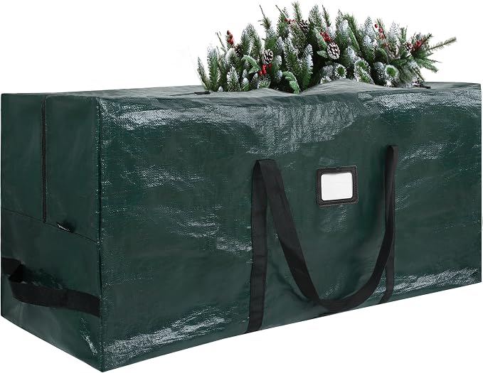 Large Christmas Tree Storage Bag Heavy Duty 7.5 Ft (Green) | Protects From Moisture & Dust, Holiday Storage, Alternative To Tree Storage Box