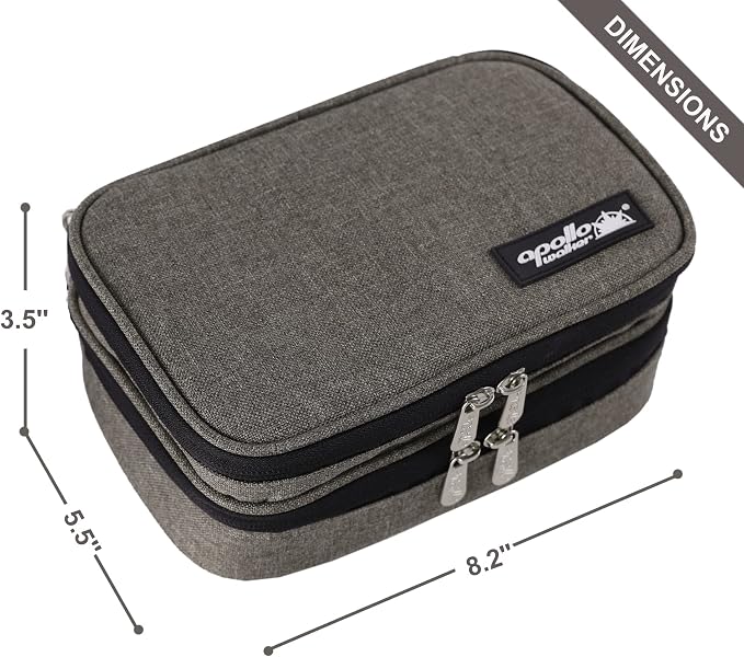apollo walker Insulin Cooler Travel Case with Ice Packs and Insulation | TSA Approved Includes 2 x 90g ice packs for 9-hour cooling insulin pens & syringes for Diabetics to Carry (Gray)