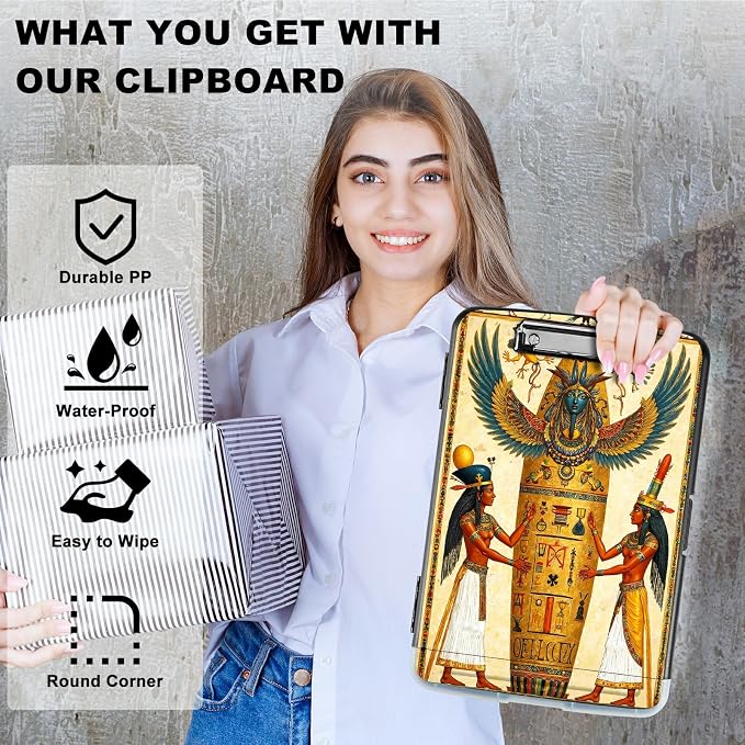 A4 Clipboard with Storage Pen Holder, Clipboards Organizer Nursing Clipboard Foldable File Folder Plastic Clipboard Folio Clip Board for Office Work Classroom Doctor, Man Africa