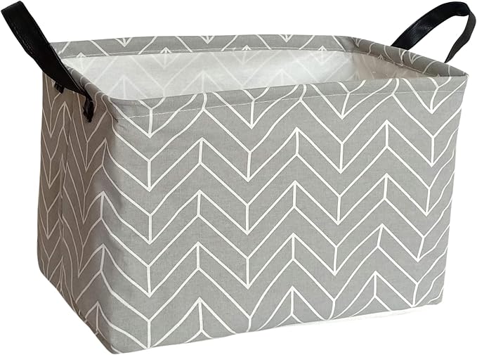 Baby Storage Basket Nursery Box Laundry Hamper Organization Bins for Toys and Clothes with Handles (Geometric)