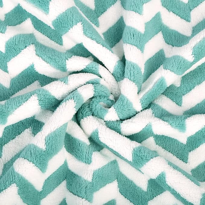 JML Microfiber Bath Towels, 2 Pack 30" x 60", Oversized Large Bath Towel, Soft, Super Absorbent, Fast Drying, Multipurpose for Sauna, Shower, Gym, Pool, Hair Wrap, Sport, Fitness, Yoga, Chevron Green