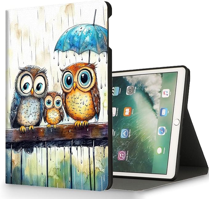 for Microsoft Surface Pro 7 Plus,Surface Pro 7/6/5/4 12.3" Tablet Case,Auto Wake/Sleep,Adjustable Stand Protective Cover - Owl