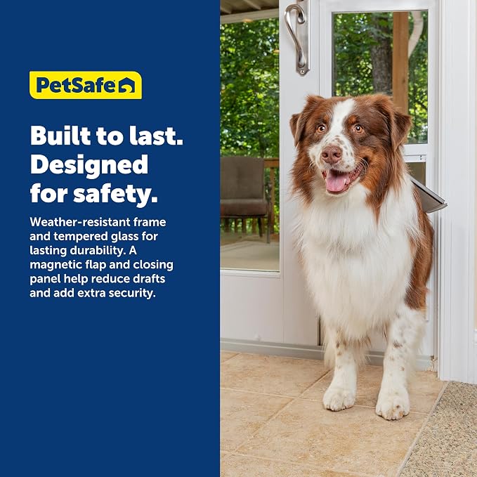 PetSafe Sliding Glass Pet Door, 1 Piece, Large Dogs to 100 lb, White