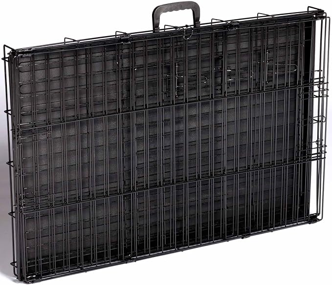 Prevue Pet Products Home On-The-Go Single Door Dog Crate Indoor - M, Black | Medium Collapsible Dog Cage for Travel, and Outdoor Use, Foldable Kennel Design, Deep Plastic Pan