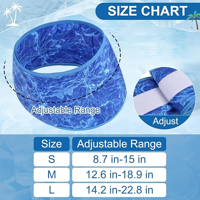BEAUTYZOO Dog Cooling Bandana for Medium Large Dogs, 2 Pack Instant Cooling Bandanas Breathable Cooling Ice Towel Neck Wraps, Pet Scarf Keep Dogs Cool in Hot Summer,Shark S