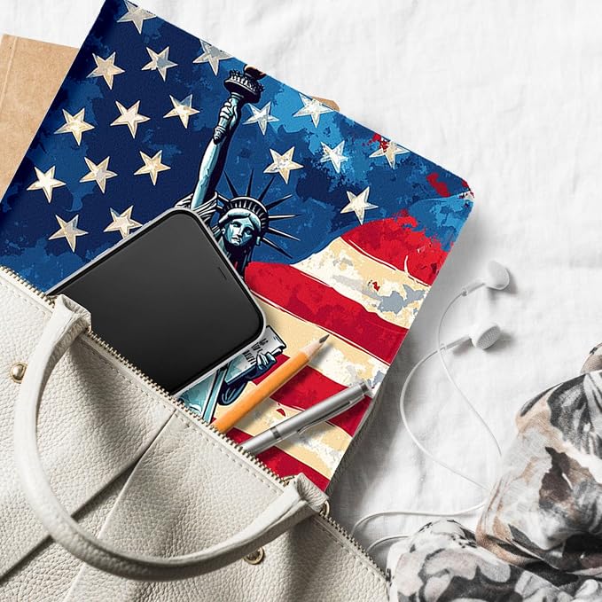 for Microsoft Surface Go 4/3/2/1-10.5" 2021 Tablet Case,Auto Wake/Sleep,Adjustable Stand Protective Cover - American Statue of Liberty