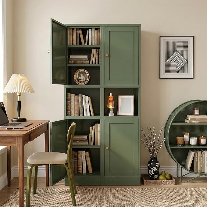 67" H Narrow Bathroom Storage Cabinet,Slim Bathroom Cabinet,Skinny Storage Cabinets with 4 Adjustable Shelves,Slim Tall Floor Cabinet