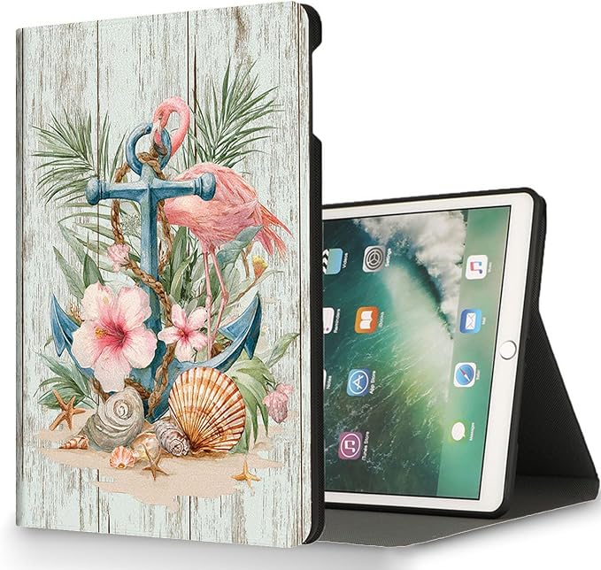 for Microsoft Surface Go 4/3/2/1-10.5" 2021 Tablet Case,Auto Wake/Sleep,Adjustable Stand Protective Cover - Flamingo Anchor Tropical