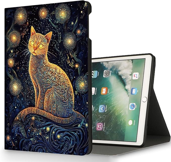for Microsoft Surface Pro 11/10/9-13" 2024/2022 Tablet Case,Auto Wake/Sleep,Adjustable Stand Protective Cover - Galaxy Cat Art