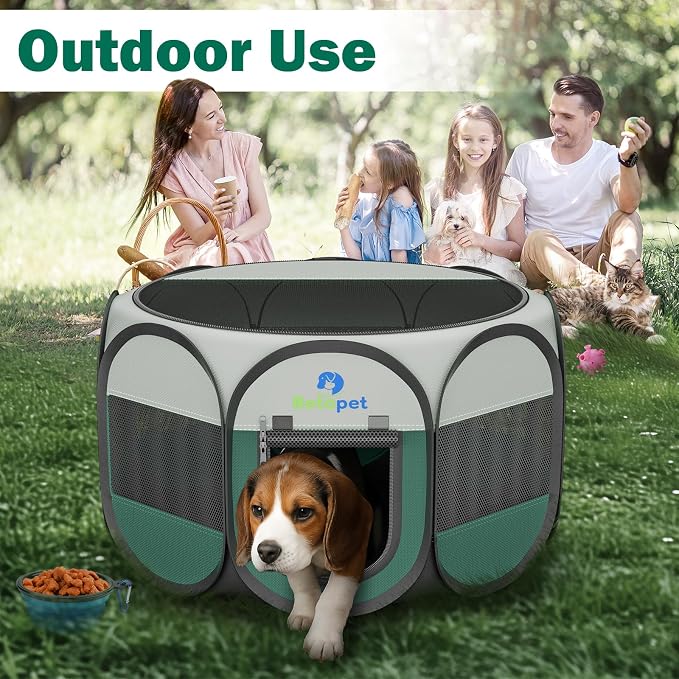 Medium Size: 36×36×23 Inches Dog Playpen with Bowl & Bag, Indoor & Outdoor