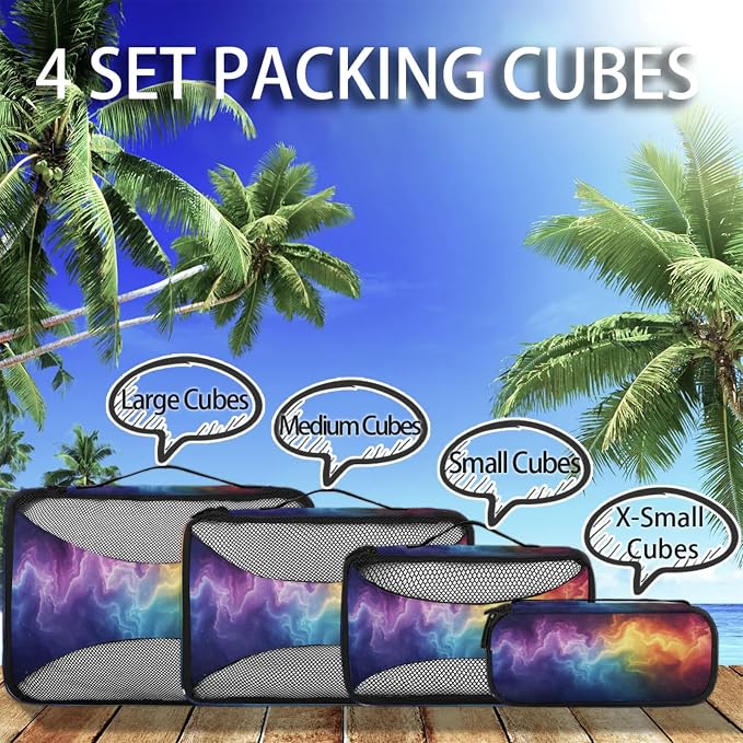 Packing Cubes for Travel, Glitter Travel Luggage Packing Organizers for Women Men, Large Custom Toiletries Bag for Clothes Shoes, Corlorful Glitter