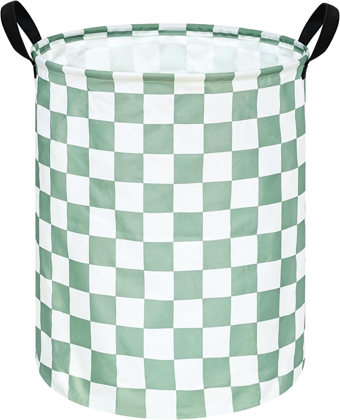 Sage Laundry Basket Kids Hamper Gifts Storage Basket Toys Box Large Canvas Collapsible Organizer Bins for Home/Dorm/Kitchen/Pet/Office/Closet/Shelf/Gift Baskets