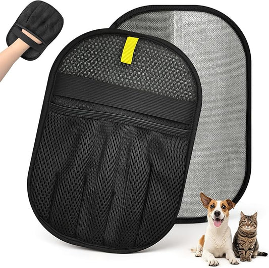 Pet Hair Removal Glove for Dog & Cat, Electrostatic Reusable Magic Brush Pet Hair Remover Tool, New Upgraded 5-Finger Design, Cleaning Static Cat Grooming Gloves for Furniture, Couch, Car Seat, Carpet